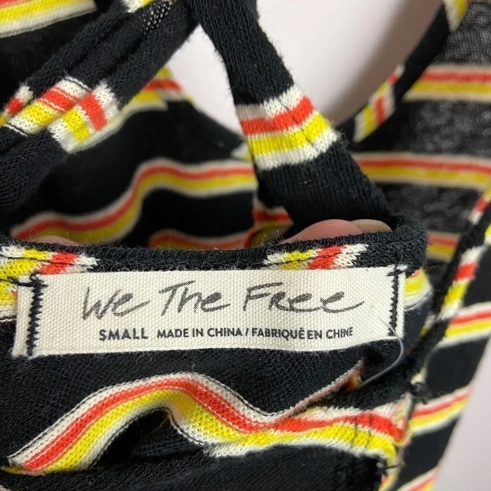 FREE PEOPLE | Black Striped Twist Back Tank Top